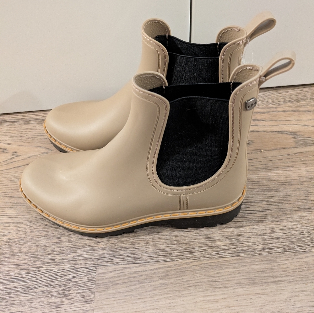 (NWOT) Igor Beige Ankle Rain Boots Size 37